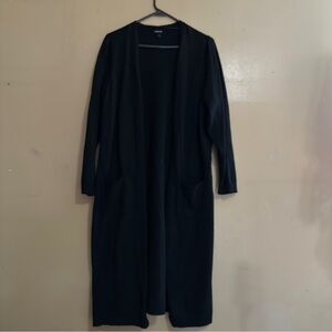 Torrid Classic Black Open Front Cardigan Duster With Pockets Size 1